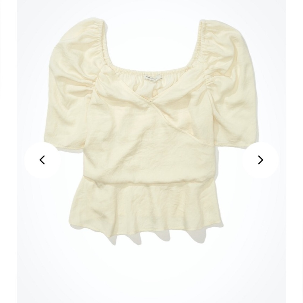 NWT American Eagle Cream Puff Sleeve Blouse - Picture 7 of 10